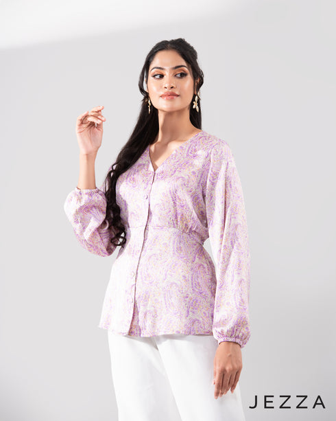 Soft Shine: Hip Length Satin Top 66891